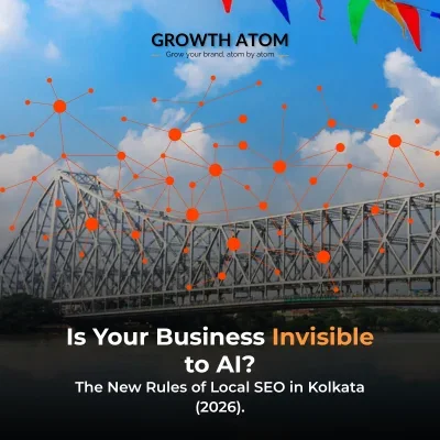 Growth Atom’s AI-driven local SEO strategy showing the transition from traditional search to AI Overviews in Kolkata | Growth Atom | Best Digital Marketing Agency in Kolkata