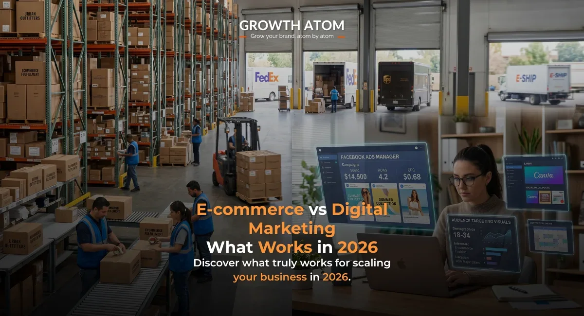 Ecommerce vs digital marketing | Learn from the best Marketing agency in Kolkata | Growth Atom