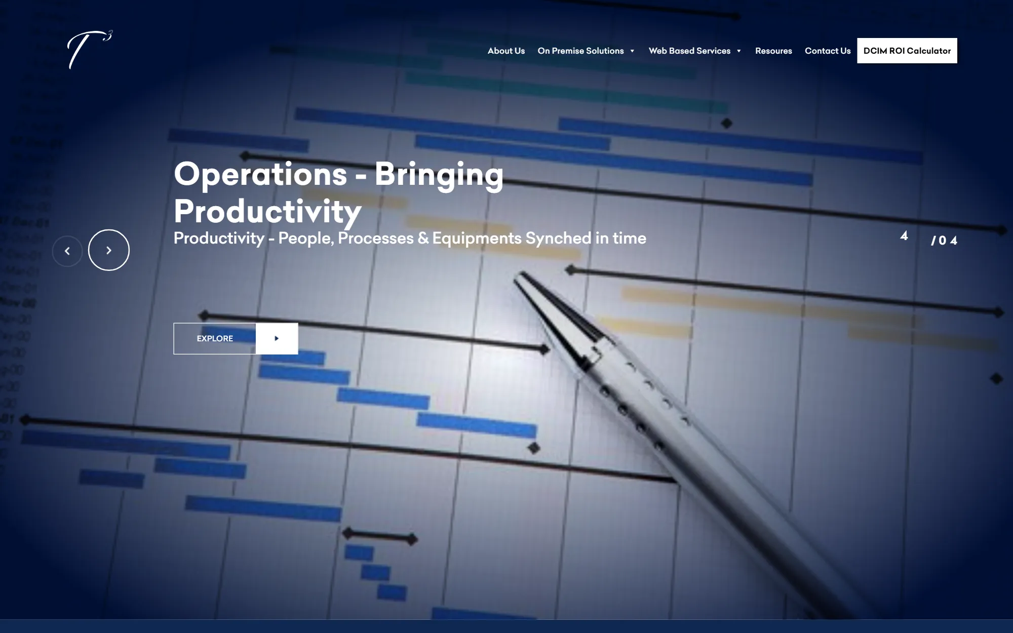TeeCube Solutions website hero: ‘Operations – bringing productivity’