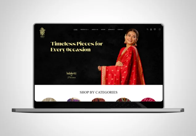 Kalakriti by Paroma store shown on a laptop